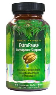 EstroPause Menopause Support* helps promote female health as women enter a new phase of their lives. Hormone free and formulated to support a womans health as she ages using minerals, calcium and magnesium, as well as well known botanicals, black cohosh, chasteberry, red clover and soy..